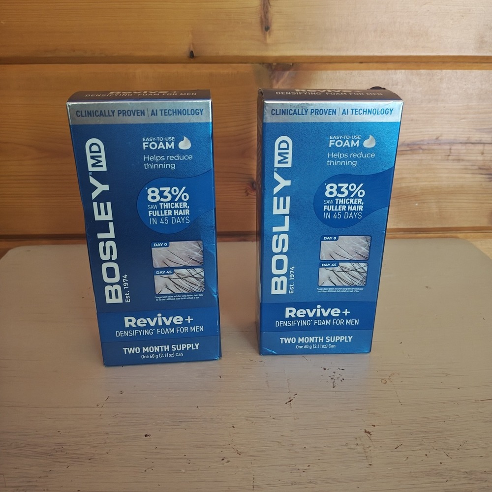 Bosley MD Revive+ Densifying Foam Growth Promoter for Men 4 Month Supply 60g X 2